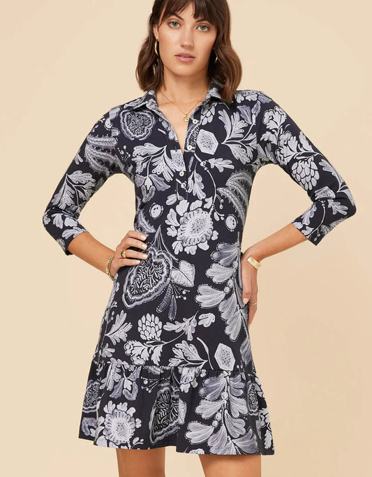 Spartina - Joelle 3 Qtr Sleeve Dress Serpentine Foliage