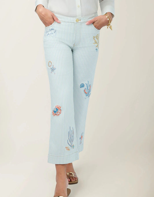 Spartina 449 - Mable Wide Leg Jean Flagler Resort Stripe