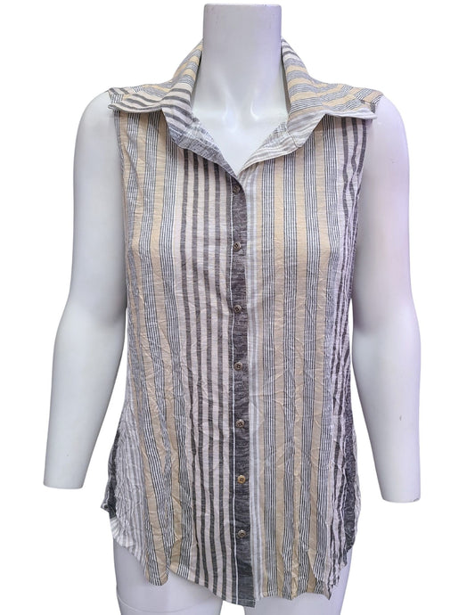 David Cline - Snap Front Sleeveless Shirt - Gravel
