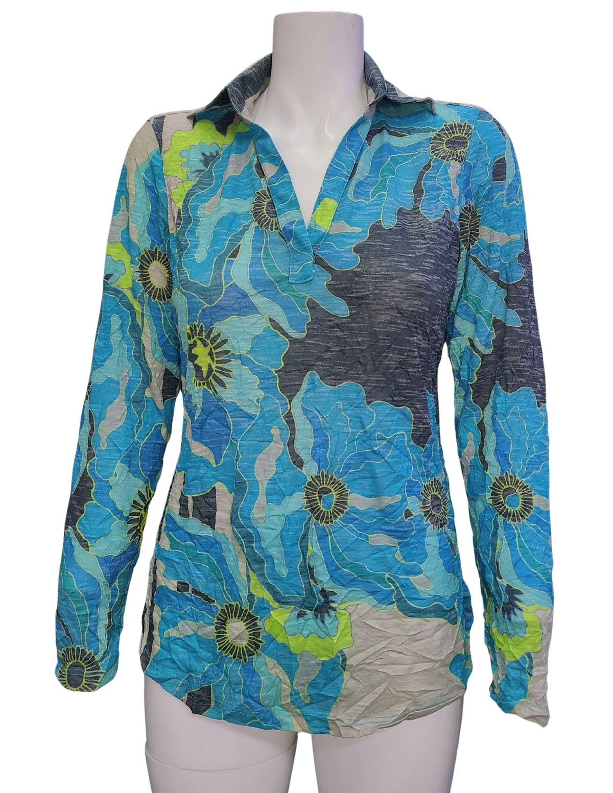 David Cline - 3/4 Sleeve Polo Top Teal