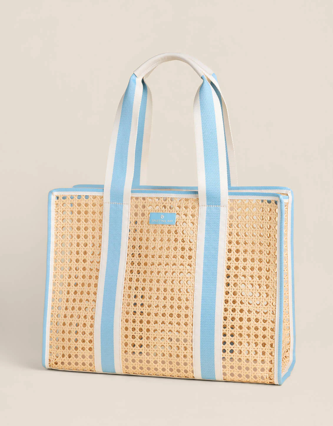 Spartina 449- Splash Cane Large Tote - Blue Stripe