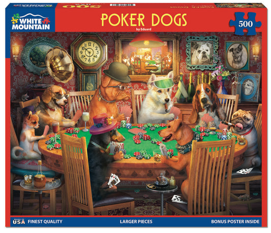 White Mountain- Poker Dogs 500pc Puzzle