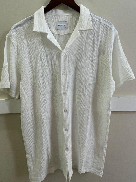 Blanco- Men's S/S Camp Shirt- Off White