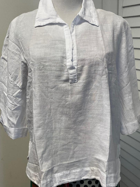 Blanco-Ladies Oversized Collard Top