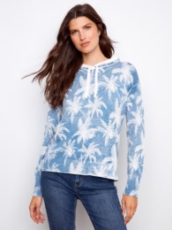 Charlie B - Reverse Print Long Sleeve Hoodie Sweater