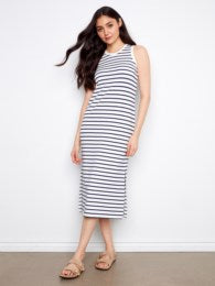 Charlie B - Scuba Sleeveless Striped Dress