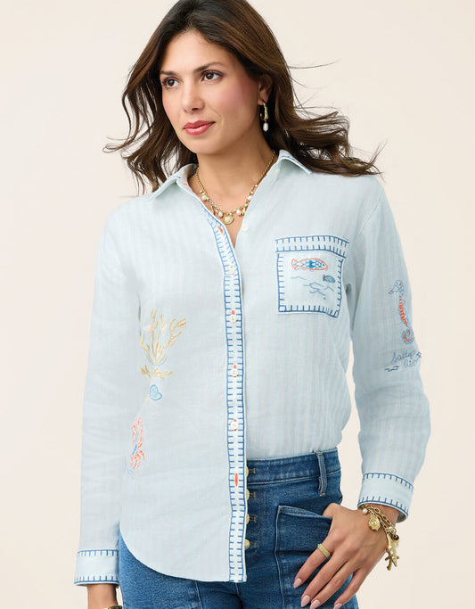 Spartina - Aida Buttonfront Shirt Flagler Resort