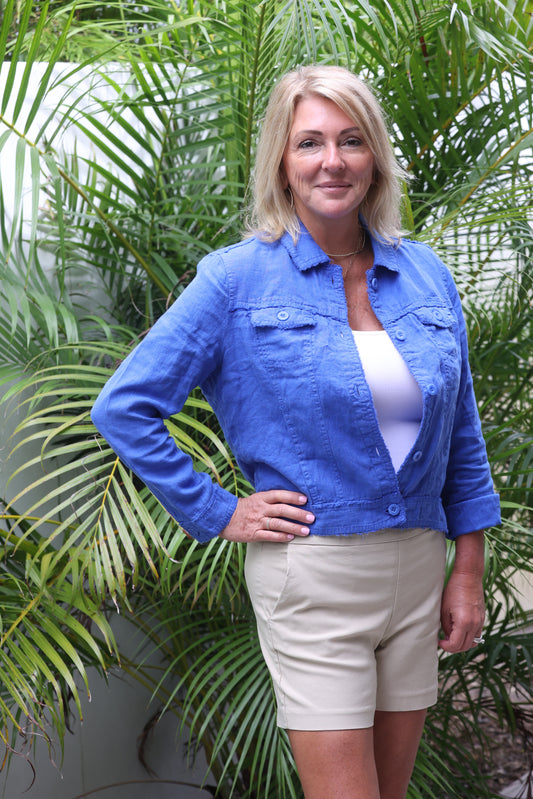 Lulu B - Linen Travel Jacket - Blue