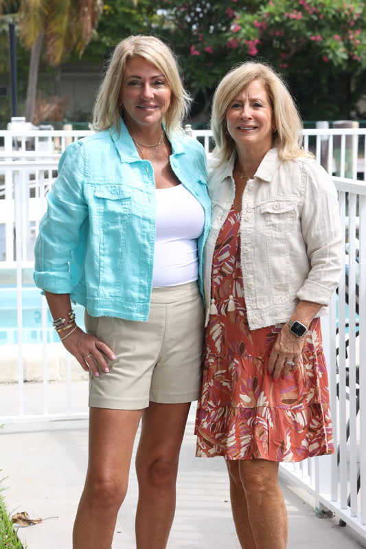 Lulu B - Linen Travel Jacket - Sea Glass Aqua