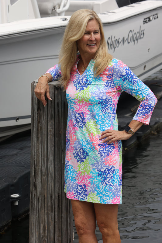 Lulu B Salina Reef Travel Dress Long Sleeve