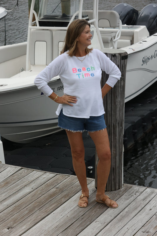 LULU B - BEACH TIME - Embroidered Sweater
