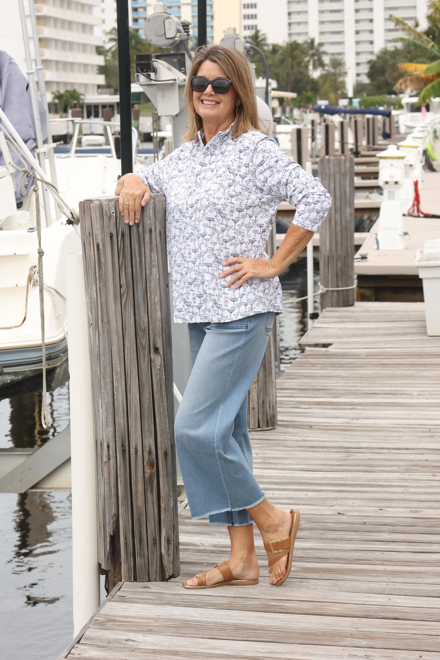 LULU B - COCKTAIL 3/4 ZIP PULL OVER