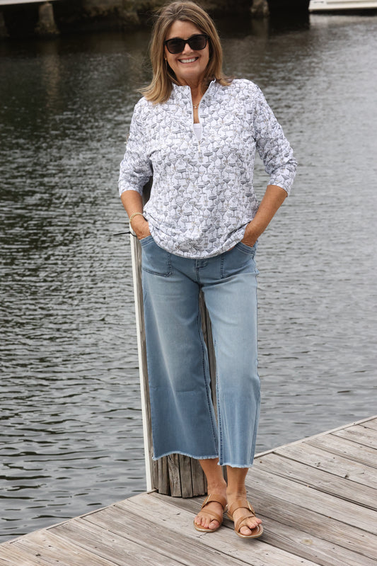 LULU B - COCKTAIL 3/4 ZIP PULL OVER
