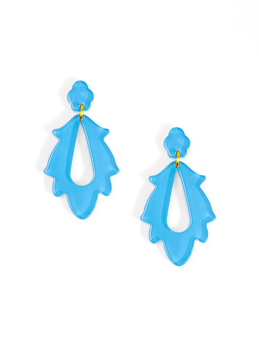 Zenzii- Resin Flame Drop Earring- Blue