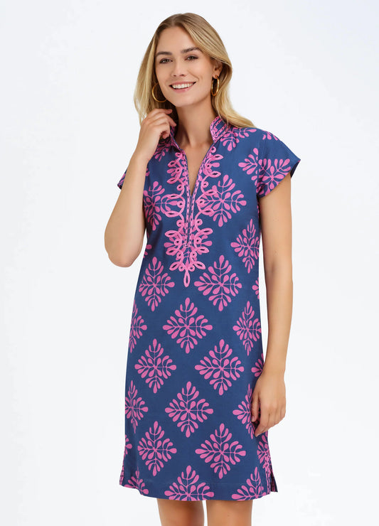 Bella Tu - Eli Cap Sleeve Dress - Diamond Navy