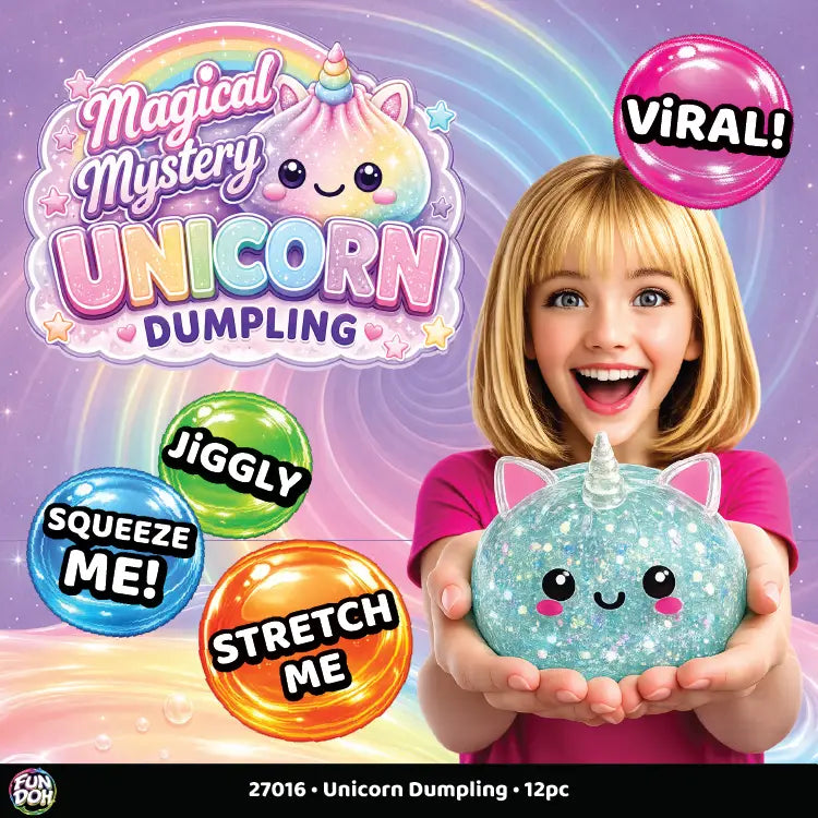 Novelty Brands- Fun Dough Unicorn Mystery Dumpling Squishy Toy