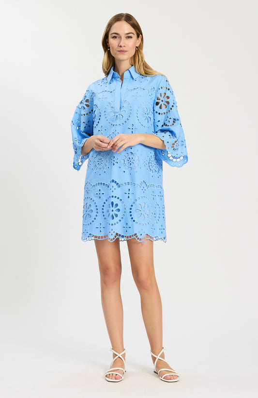 Tyler Boe - Penny Eyelet Tunic Dress - Vista Blue