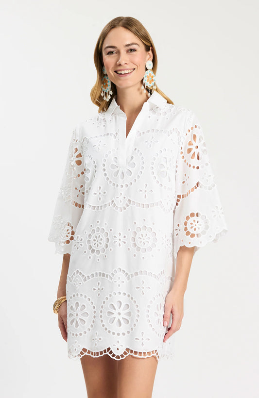 Tyler Boe - Penny Eyelet Tunic Dress - White