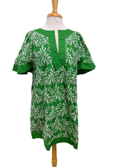 Umgee - Eyelet Floral Short Sleeve Mini Dress