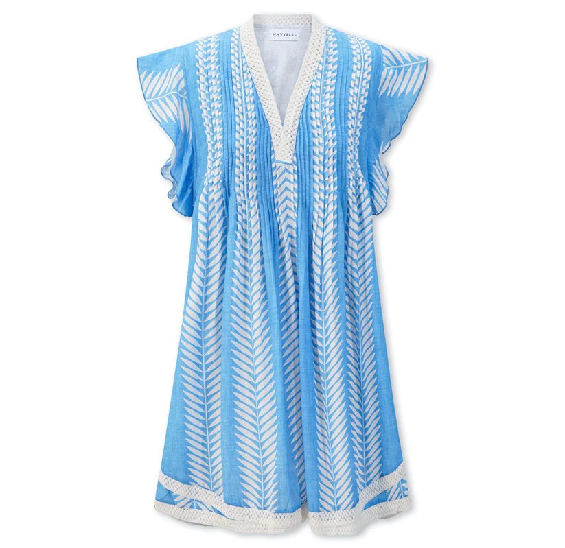 NavyBleu - Eden Dress - Cornflower Leaf