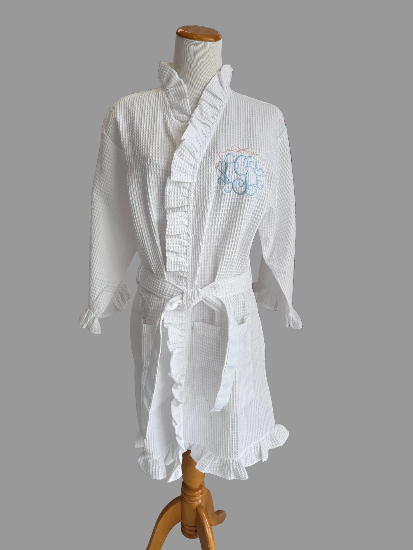 Waffle Weave Ruffle Robe Junior