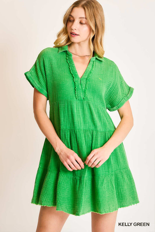 Umgee Kelly Green Dress - 6389