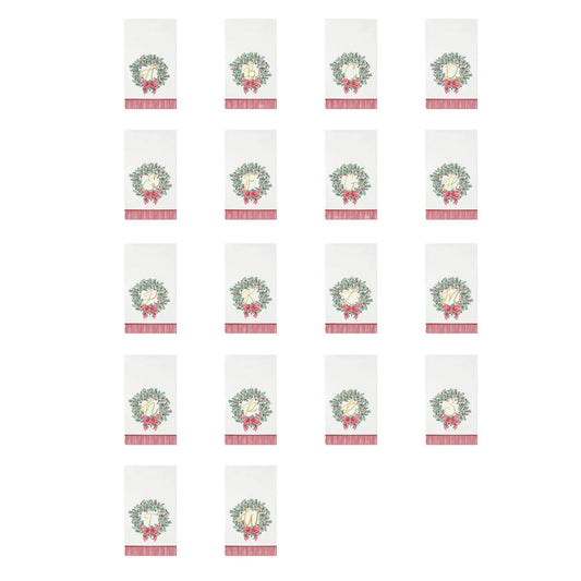 Mary Square - Wreath and Ribbon Initial Napkins