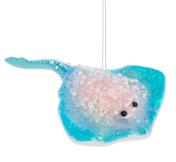 Stingray Glass Ornament