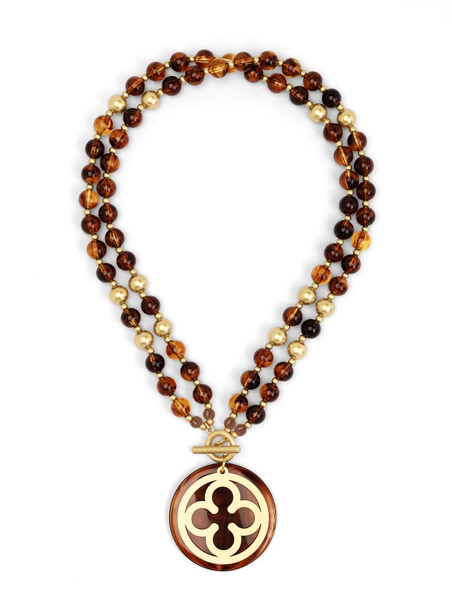 ZENZII - Florence 2 in 1 Toggle Necklace - Tortoise