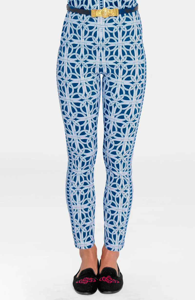 Gretchen Scott - Gripeless Pull on Pant - Navy Geometric