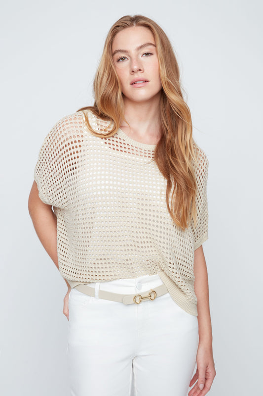 Renuar - Gold Metalic Fish Net Sweater