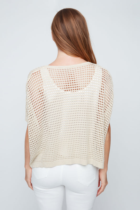 Renuar - Gold Metalic Fish Net Sweater
