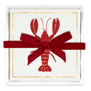 Lobster Napkins with Ceramic Tray