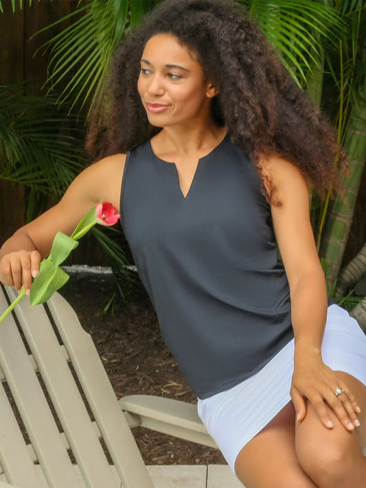Ana Clare- Lux Casual Sport Top- Black