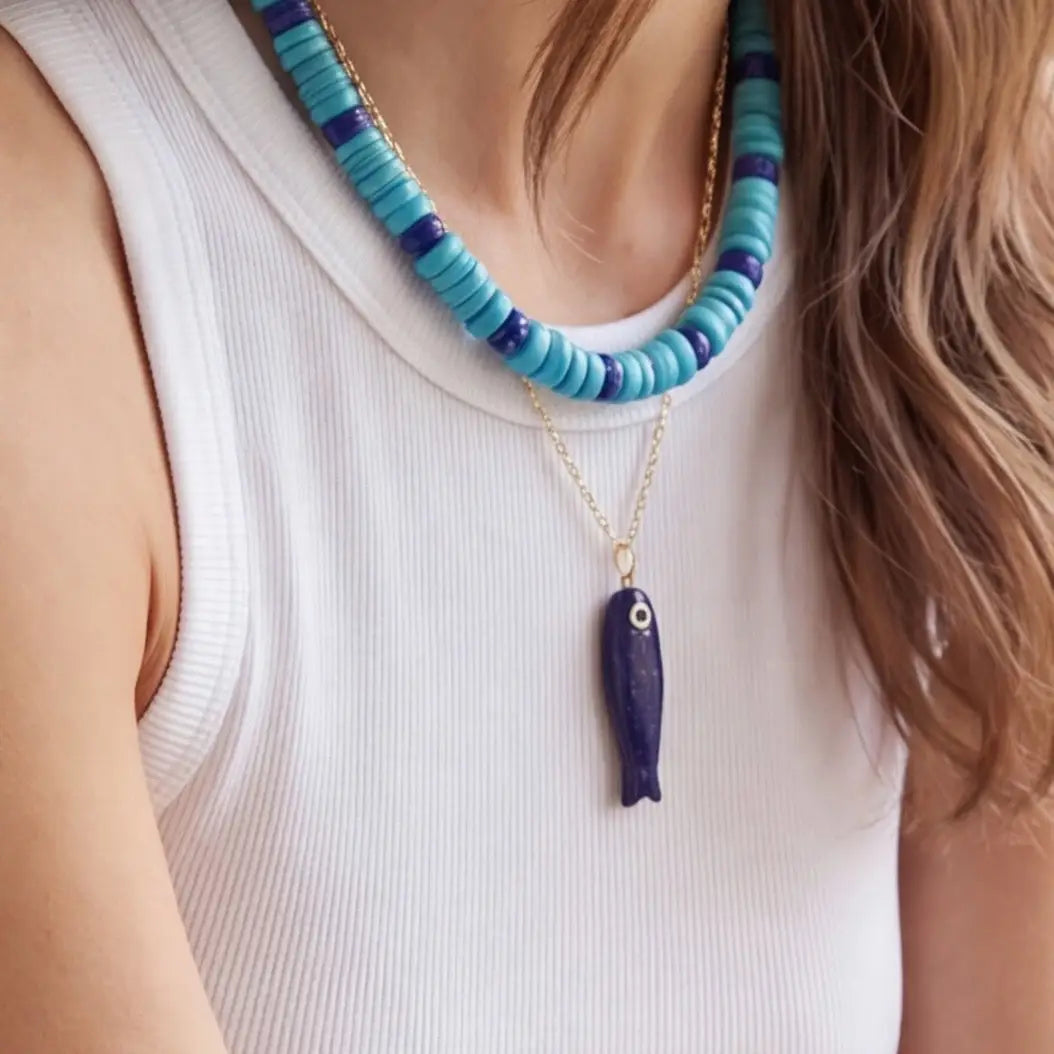 Shiver + Duke- Turq and Lapis Necklace