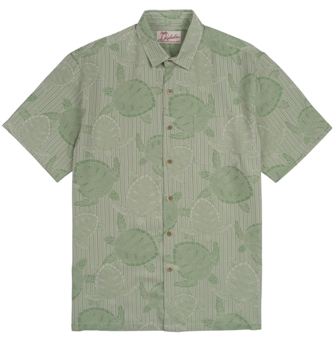 Malama Na Honu Short Sleeved Shirt in Wasabi