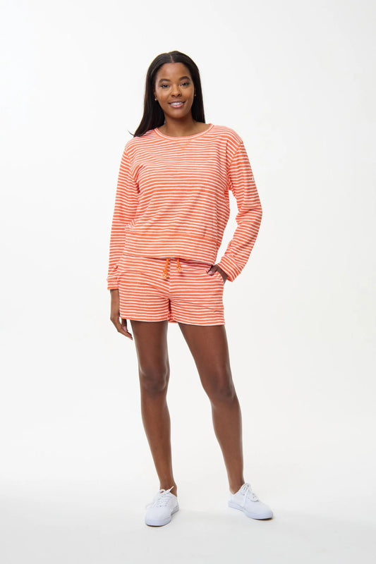 HIHO - Ultimate Beach Sweatshirt - Rum Punch Chalk Stripe