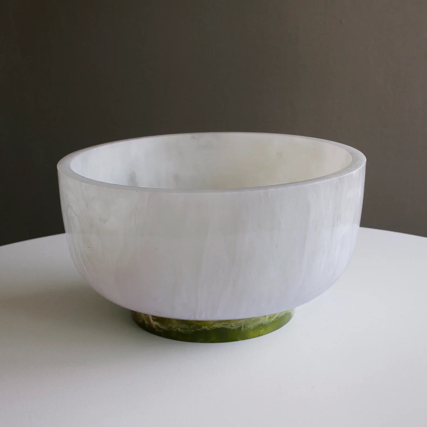 Beatriz Ball - RESIN Rio Large Bowl with Base (white and green)