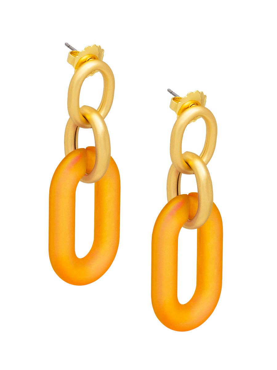 ZENZII Jewelry - Resin Oval Link Drop Earring