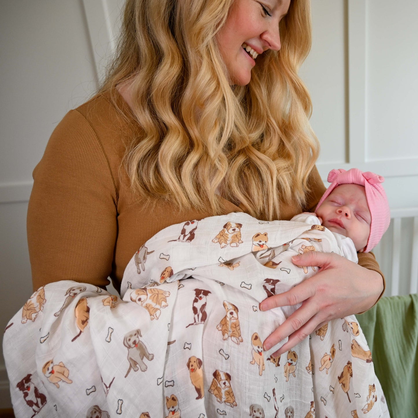LollyBanks - Woof Woof Baby Muslin Swaddle Blanket