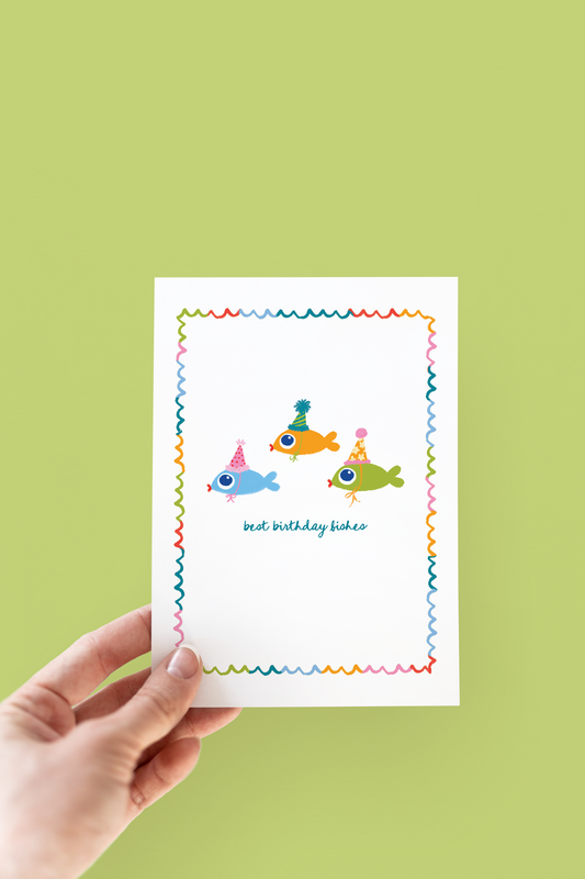 The Shelley Society - Best Birthday Fishes Beach Coastal Greeting Card