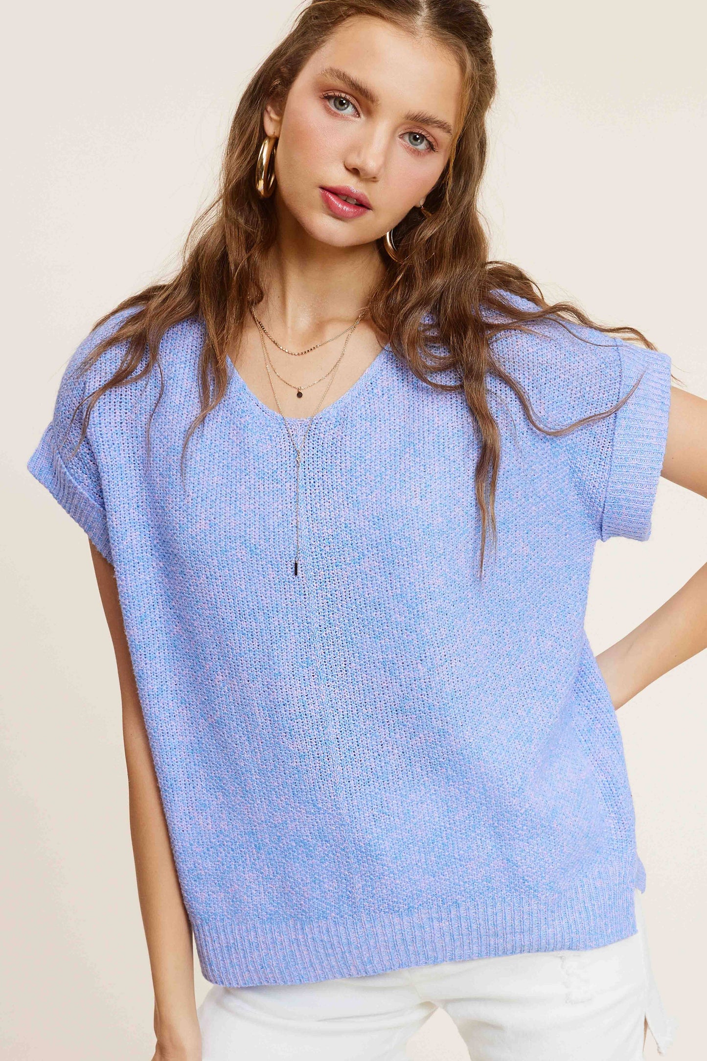 La Miel - Soft Lightweight Loose Fit Textured Pullover Sweater
