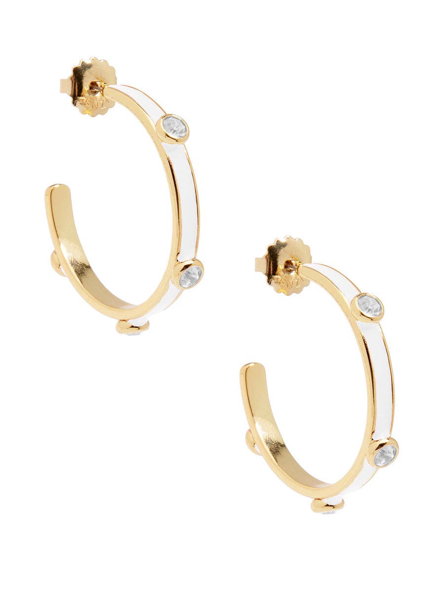 ZENZII Jewelry - Enamel Hoop Earring with Crystals