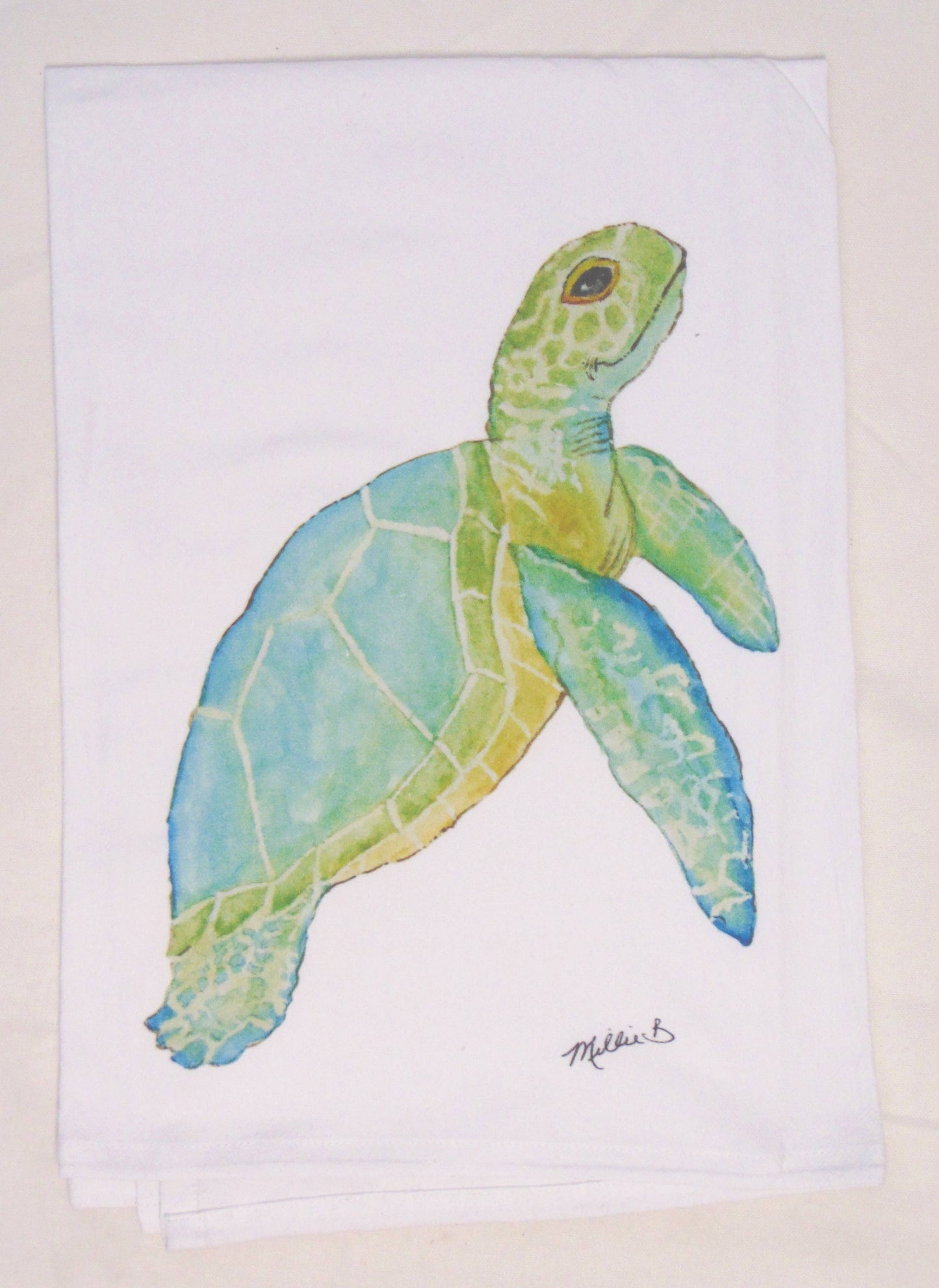 Lowcountry Linens - Limited Edition Aqua Sea Turtle Flour Sack Napkins