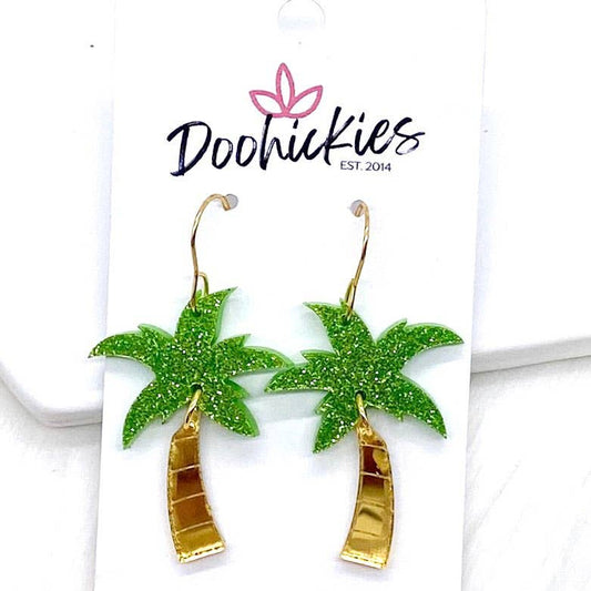 Doohickies - 1.5" Palm Tree Acrylics -Summer Earrings
