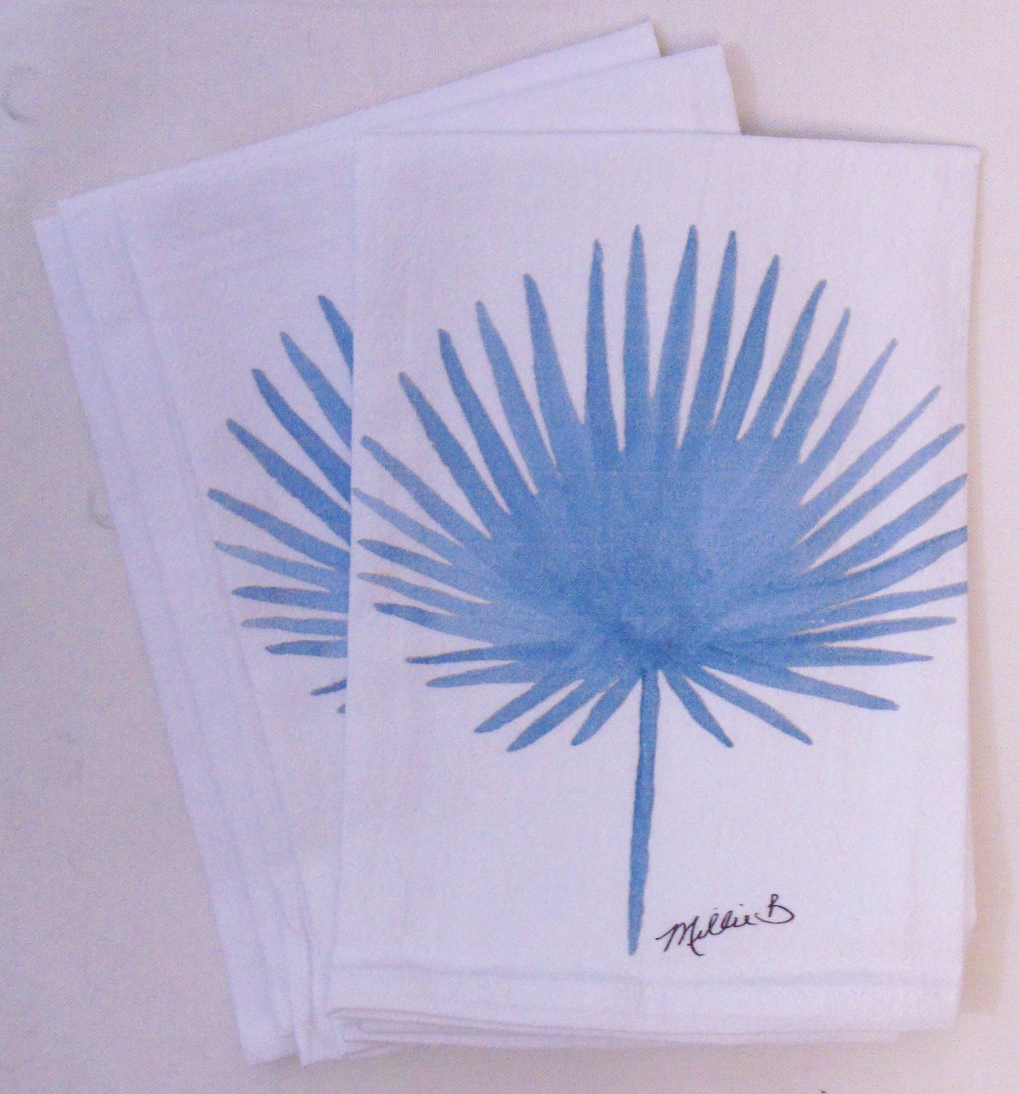 Lowcountry Linens - Limited Edition Blue Frond Flour Sack Napkins