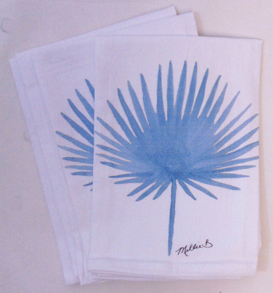 Lowcountry Linens - Limited Edition Blue Frond Flour Sack Napkins
