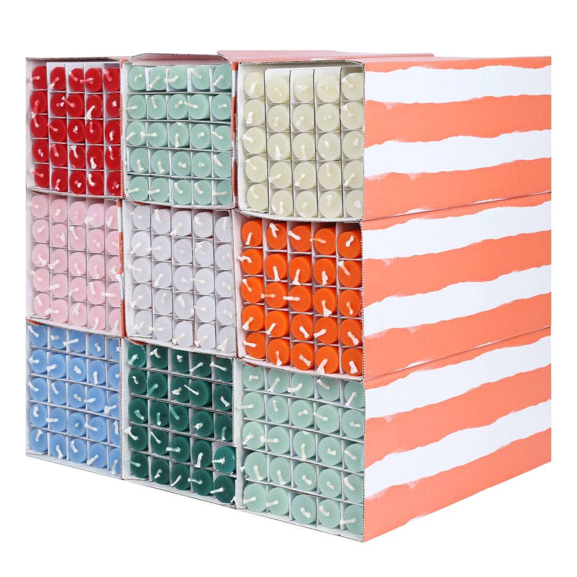 Talking Tables USA - Home, Party, Games and Seasonal Decor - Green Stripe Dinner Candles - Display | Everyday Decor |