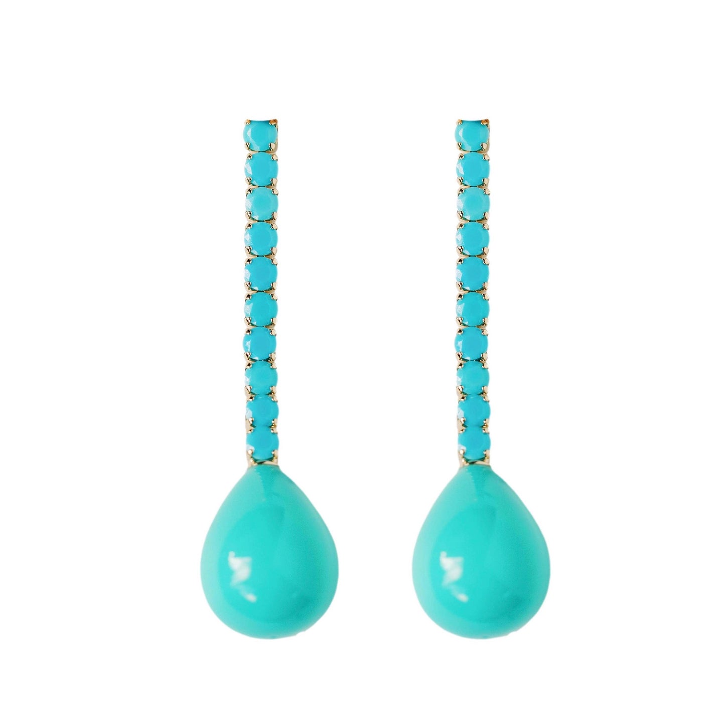 St Armands Designs of Sarasota - Turquoise Swingy Statement Earrings