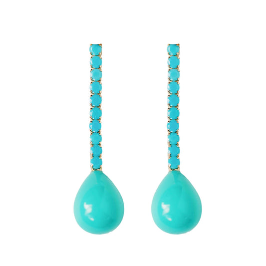 St Armands Designs of Sarasota - Turquoise Swingy Statement Earrings
